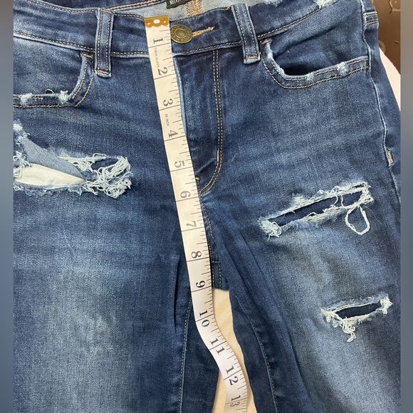 American Eagle Outfitters Dark Blue Distressed Skinny Jeans - Picture 12 of 13